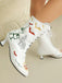 Halloween Bat Pumpkin Lace-Up Mid-Calf Boots
