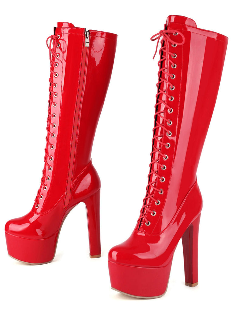 Patent Leather Sky-High Stiletto Boots