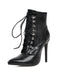 Faux Crocodile Leather Lace-Up Mid-Calf Boots
