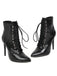Faux Crocodile Leather Lace-Up Mid-Calf Boots