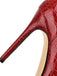Faux Crocodile Leather Lace-Up Mid-Calf Boots