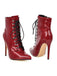 Faux Crocodile Leather Lace-Up Mid-Calf Boots