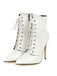 Faux Crocodile Leather Lace-Up Mid-Calf Boots