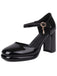 Vintage Patent leather Ankle-Strap Block Heel Pumps