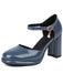Vintage Patent leather Ankle-Strap Block Heel Pumps