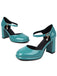Vintage Patent leather Ankle-Strap Block Heel Pumps