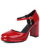 Vintage Patent leather Ankle-Strap Block Heel Pumps