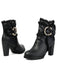 PU Leather Lace-Trimmed Chunky Heel Ankle Boots