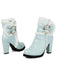 PU Leather Lace-Trimmed Chunky Heel Ankle Boots