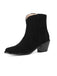 Retro Pointed Toe Solid Faux-Suede Ankle Boots