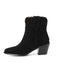 Retro Pointed Toe Solid Faux-Suede Ankle Boots