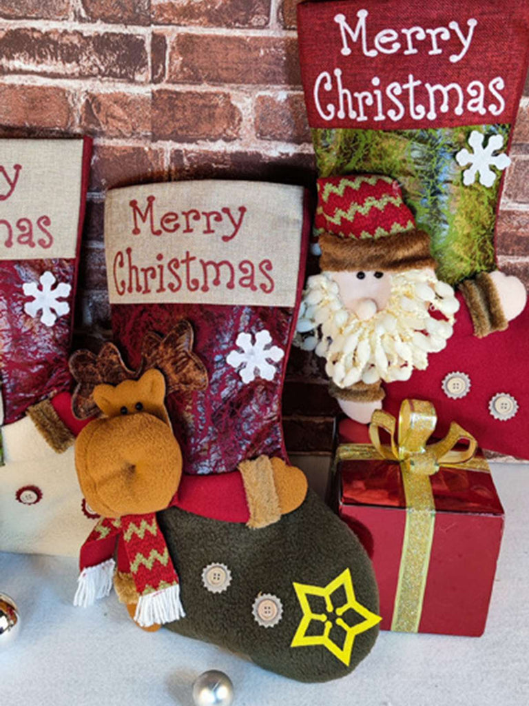 Merry Christmas 3D Cartoon Stockings Gift Bag