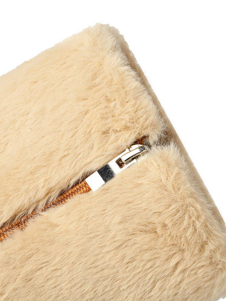 Vintage Contrasted Suede Plush Chunky Boots