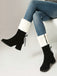 Vintage Contrasted Suede Plush Chunky Boots