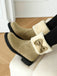 Winter Plush Trim Bow Round Toe Ankle Boots