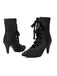 Retro Pointed Toe Lace-Up Faux-Suede Hollow Out Boots