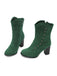 Vintage Suede Faux Fur Lining Studded Mid-Calf Boots