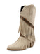 Vintage Denim Western Cowboy Tassel Mid-Calf Boots