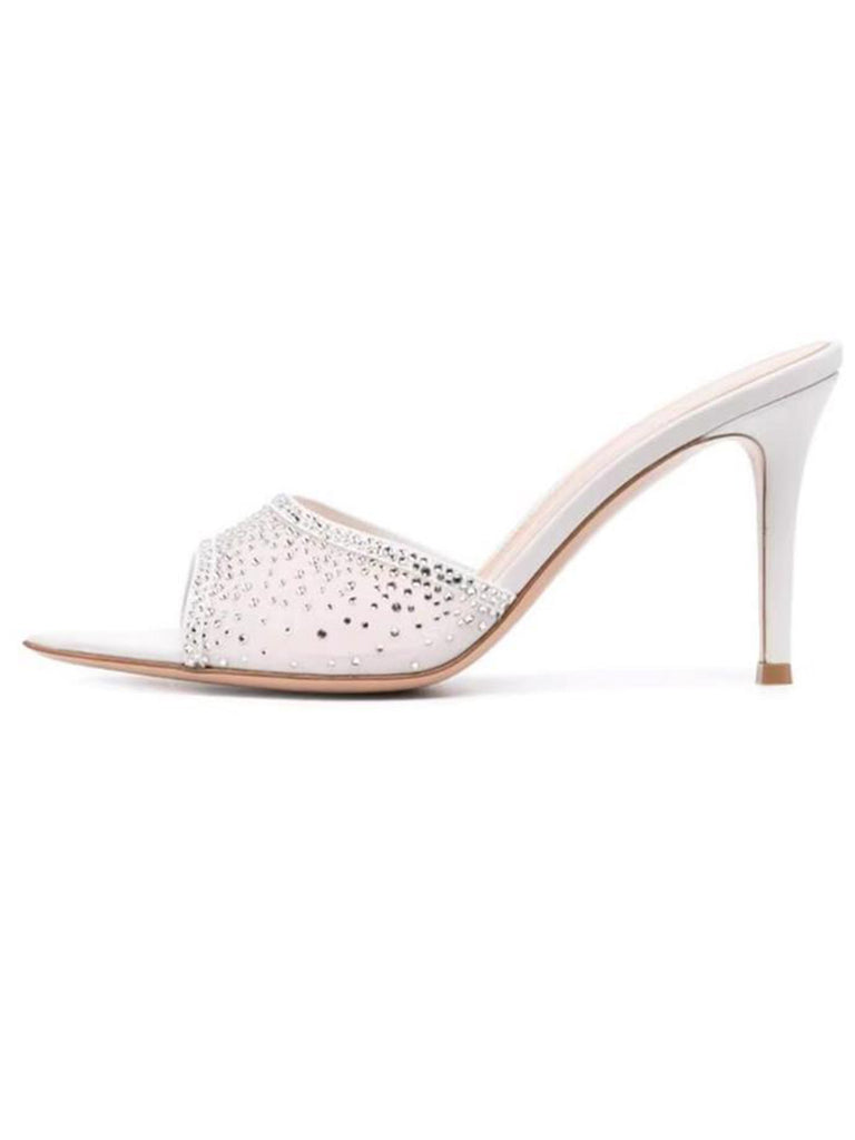 Rhinestone Pointed Toe High Heel Sandals, vintage shoes, retro heels - perfect for women who love vintage and retro fashion