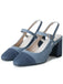 Pointed-Toe Ankle Strap Chunky-Heel Sandals
