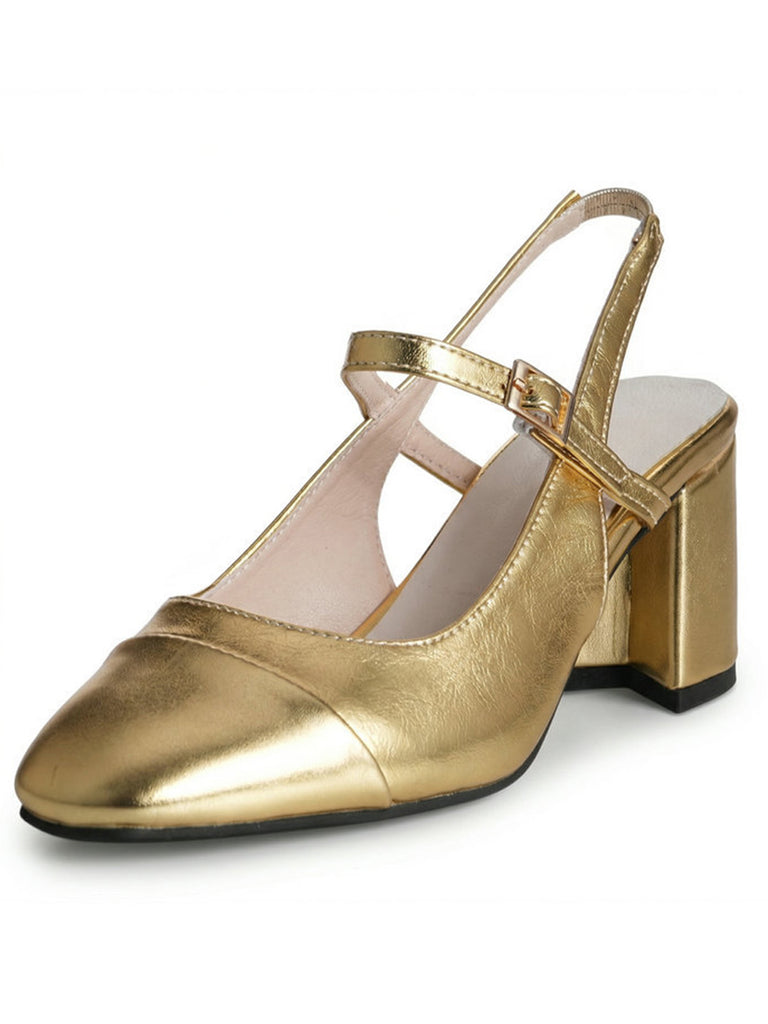 Pointed-Toe Ankle Strap Chunky-Heel Sandals, vintage shoes, retro heels - perfect for women who love vintage and retro fashion
