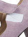 Suede Bow Mary Jane Block Heel Pumps