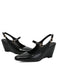 Faux Leather Pointed-Toe Wedge-Heeled Shoes with Buckles