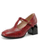 Mary Jane T-Strap Buckle Cone Heel Shoes