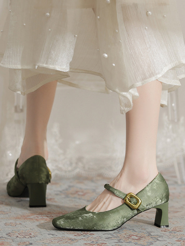 Elegant Green Vintage Retro Shoes 4