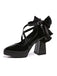 Pointed Toe Chunky Heel Classic Pumps 1
