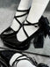 Pointed Toe Chunky Heel Classic Pumps 10