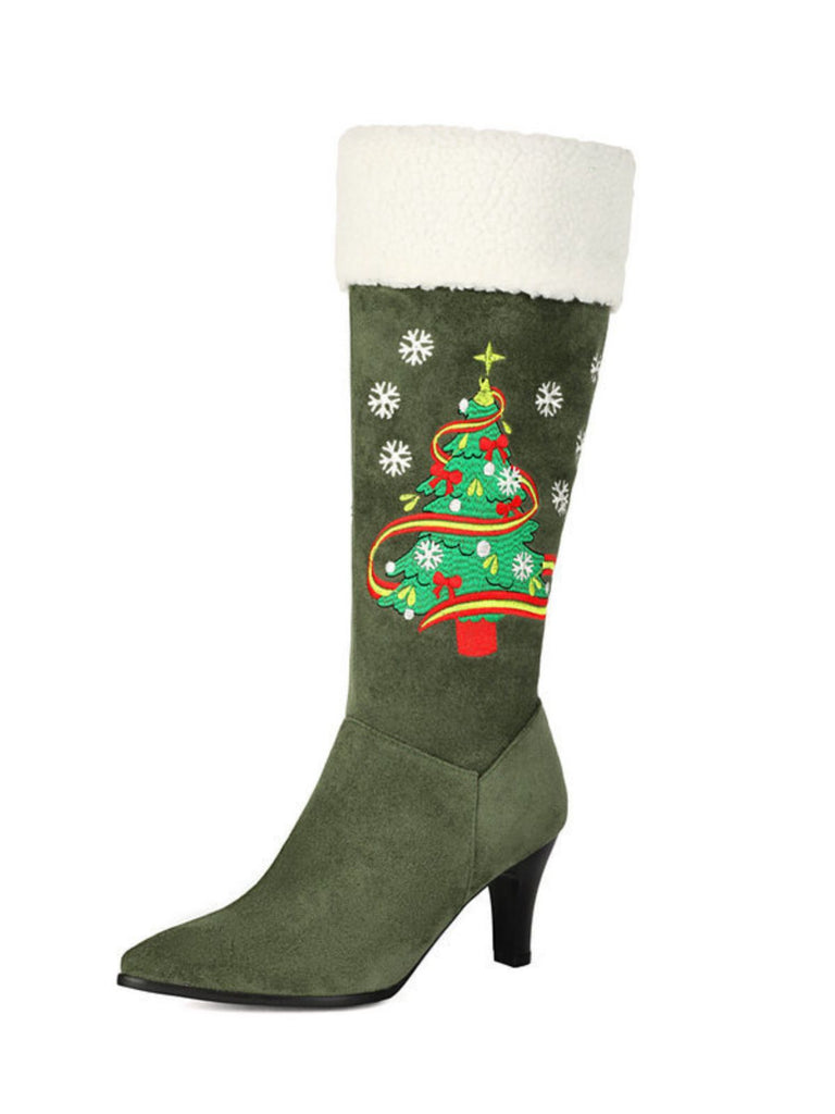 Christmas Knee High Festival Riding Boots 1