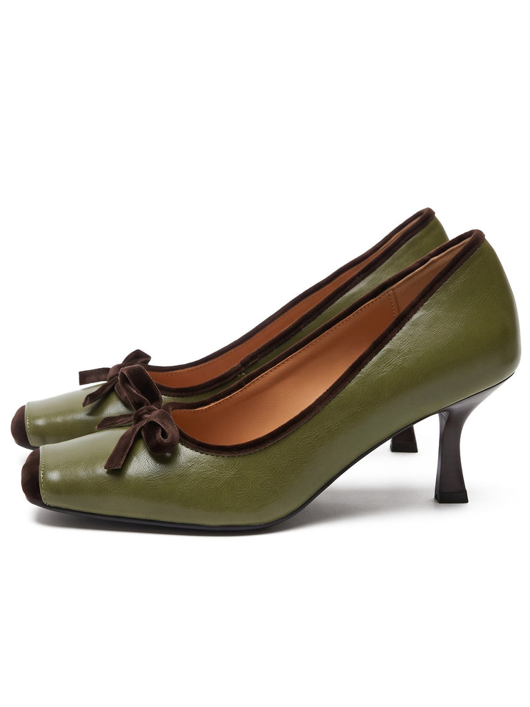 Pointed Toe Bow High Heel Pumps 3