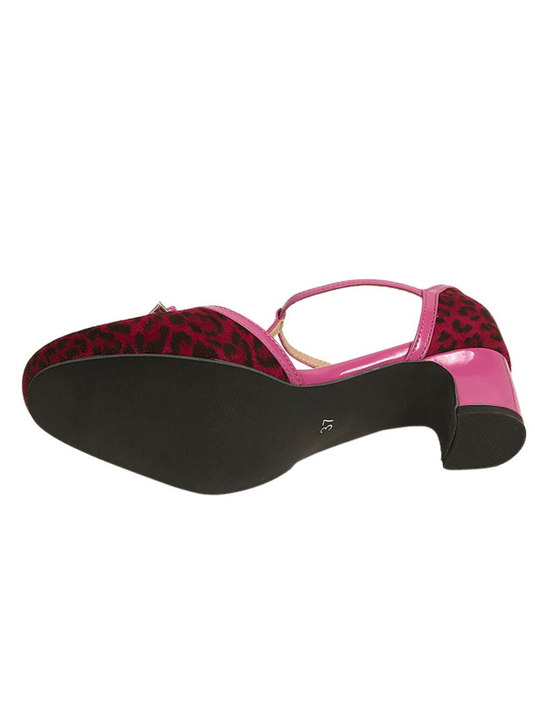 Leopard Print T Strap Mary Jane Heels 4