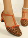 Leopard Print T Strap Mary Jane Heels 9