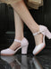 Retro PU Leather Chunky High Heels