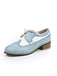 Round Toe Paneled Brogue PU Leather Shoes