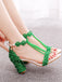 Beaded Flower Hand Embroidered High Heeled Sandals