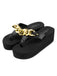 Metal Chain Wedge Flip Flop Slippers