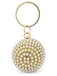 Pearl & Rhinestone 3D Ball Shape Clutch Bag