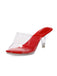 Retro Red Transparent Instep Heeled Sandals