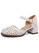 Vintage Floral Hollow Mary Jane Chunky Shoes