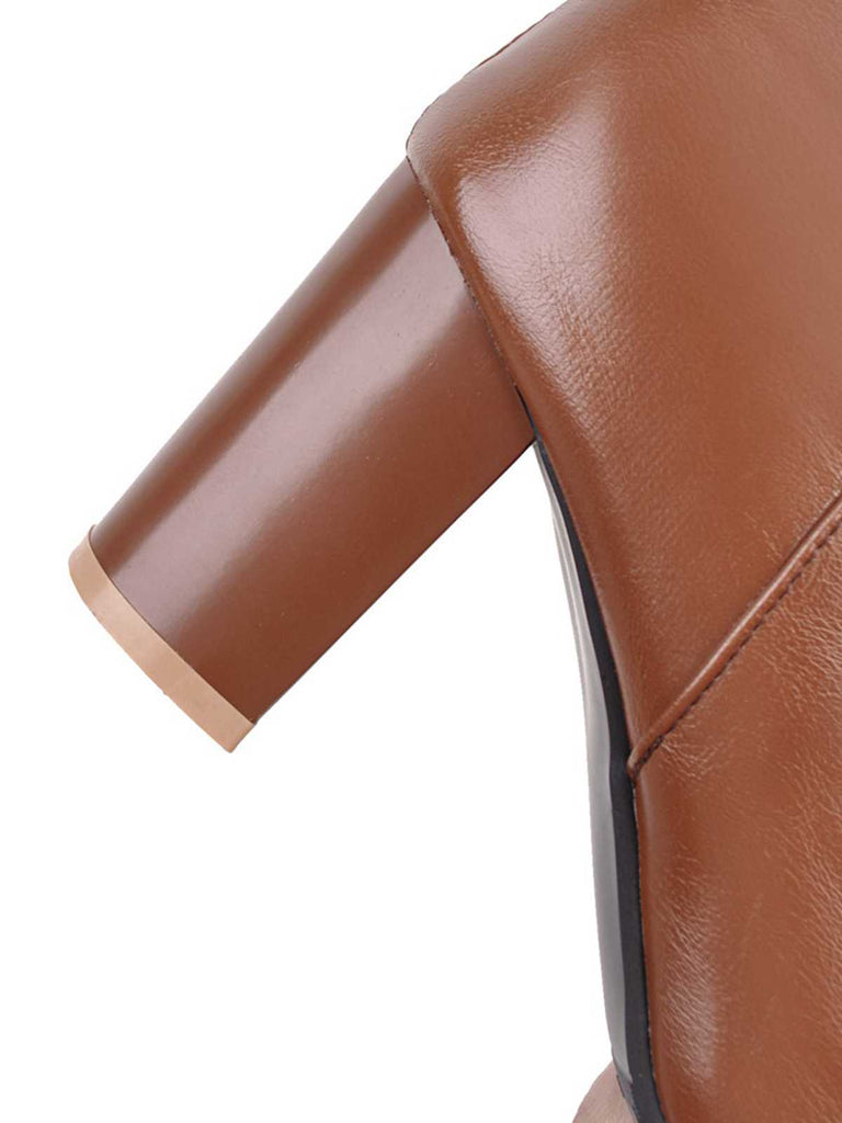 Matte Pointed Solid High Heel Boots