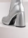 Patent Leather Round Toe Solid High Heel Boots