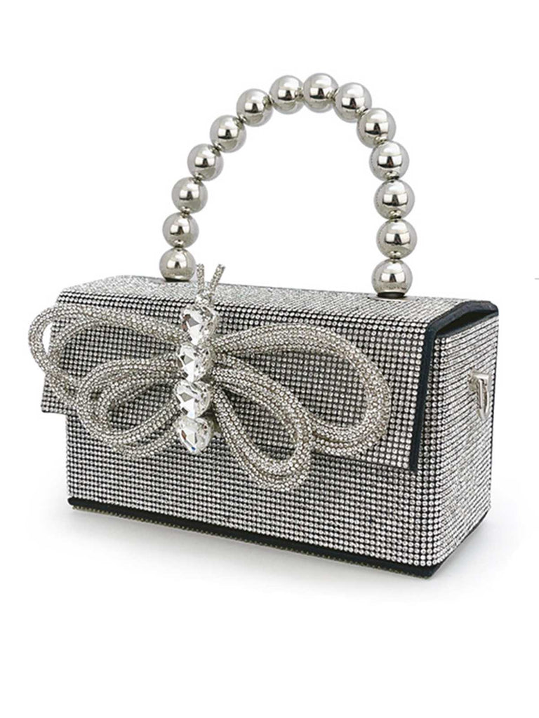 Shiny Bow Rhinestone Party Bag