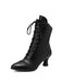 Retro Leather High Heel Boots