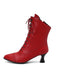 Retro Leather High Heel Boots