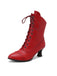 Retro Leather High Heel Boots