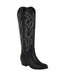 Embroidered Chunky Heel Mid-Calf Cowboy Boots