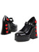 Heart Mary Jane Square Toe Leather Shoes